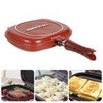 Barbecue Frying-Pan Cooking-Tool Non-Stick Double-Sided Cookware Outdoor And 28CM - seeitheretoday