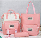Big Clip Four-Piece Set Of Casual College Students Ladies Backpack - seeitheretoday