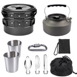 Outdoor Portable Cookware Mess Kit Camping Hiking Picnic - seeitheretoday