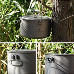 Pure Titanium Hanging Pot Cooking Rice Soup Pot Healthy Light Outdoor Titanium Pot - seeitheretoday